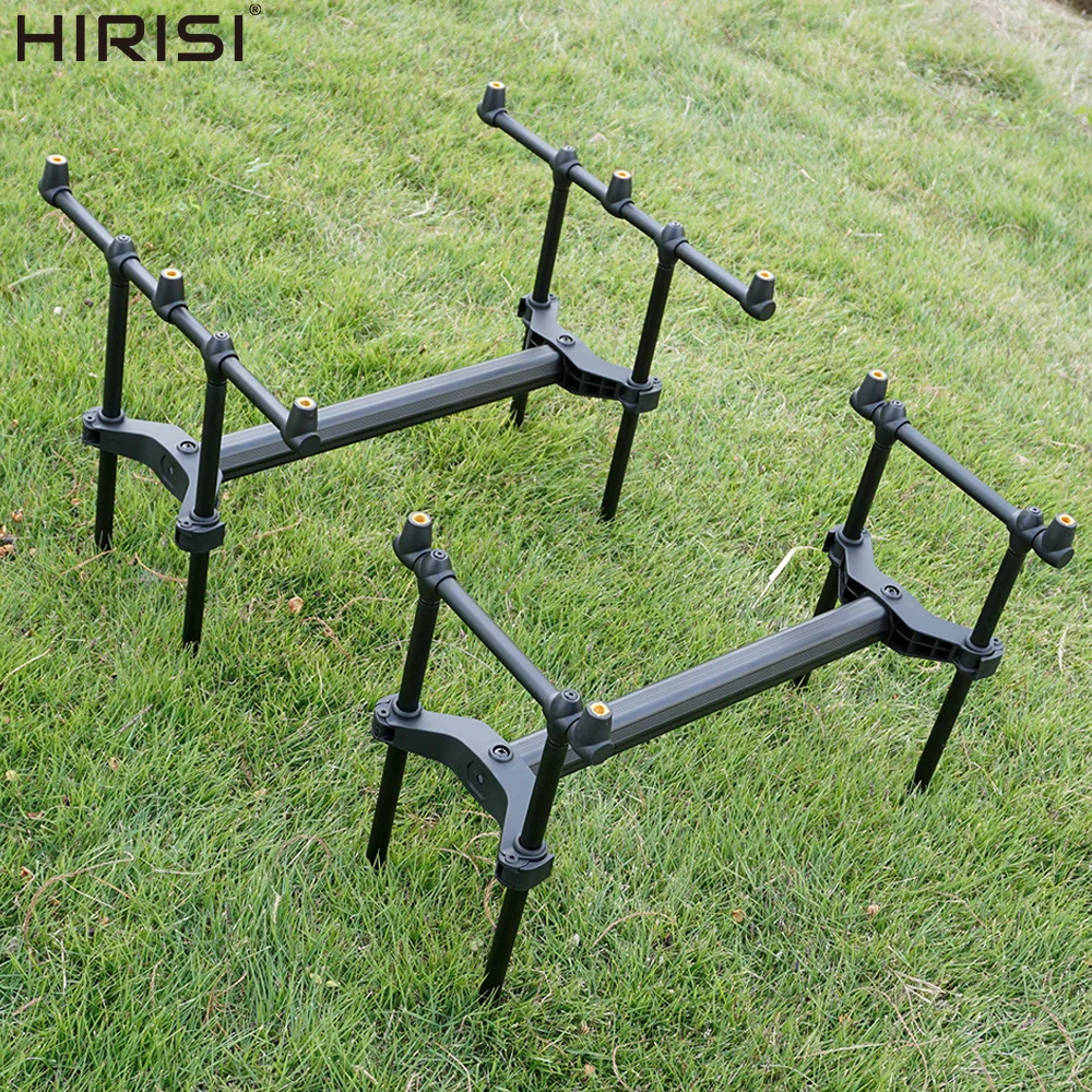 Hirisi RP152 Karpfenangel-Rod-Pod-Set für 3 Angelruten mit Banksticks, Rutenhalter, tragbarem Terminal-Tackle-Zubehör