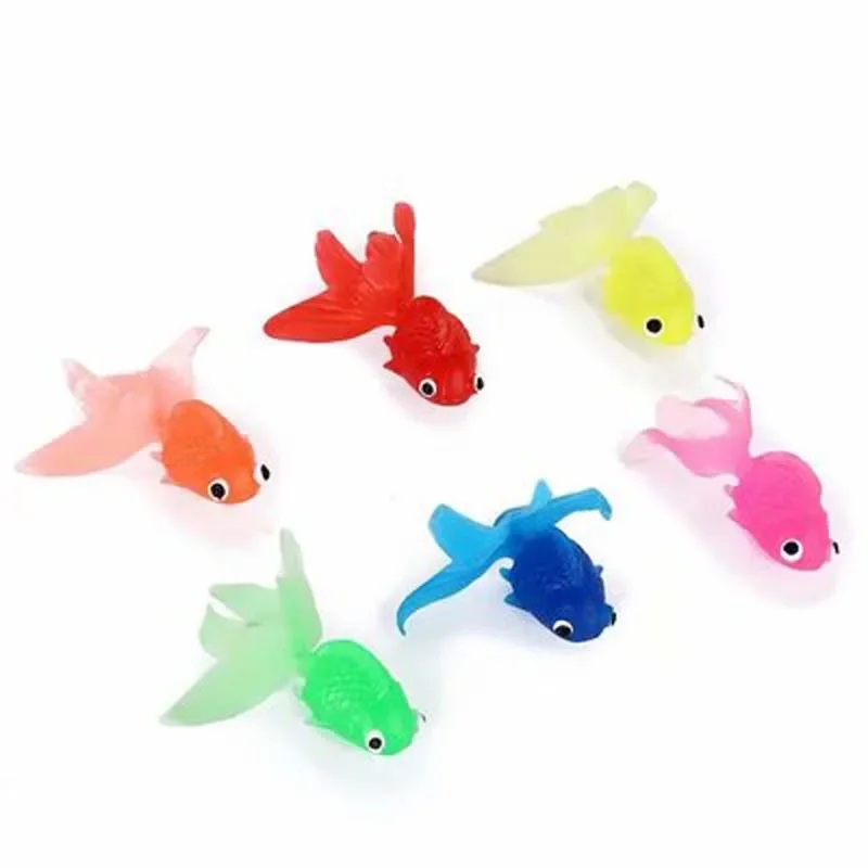 Kids Soft Rubber Gold Fish Baby Bath Toys for Children Simulation Mini Goldfish Water Toddler Fun Swimming Beach Gifts