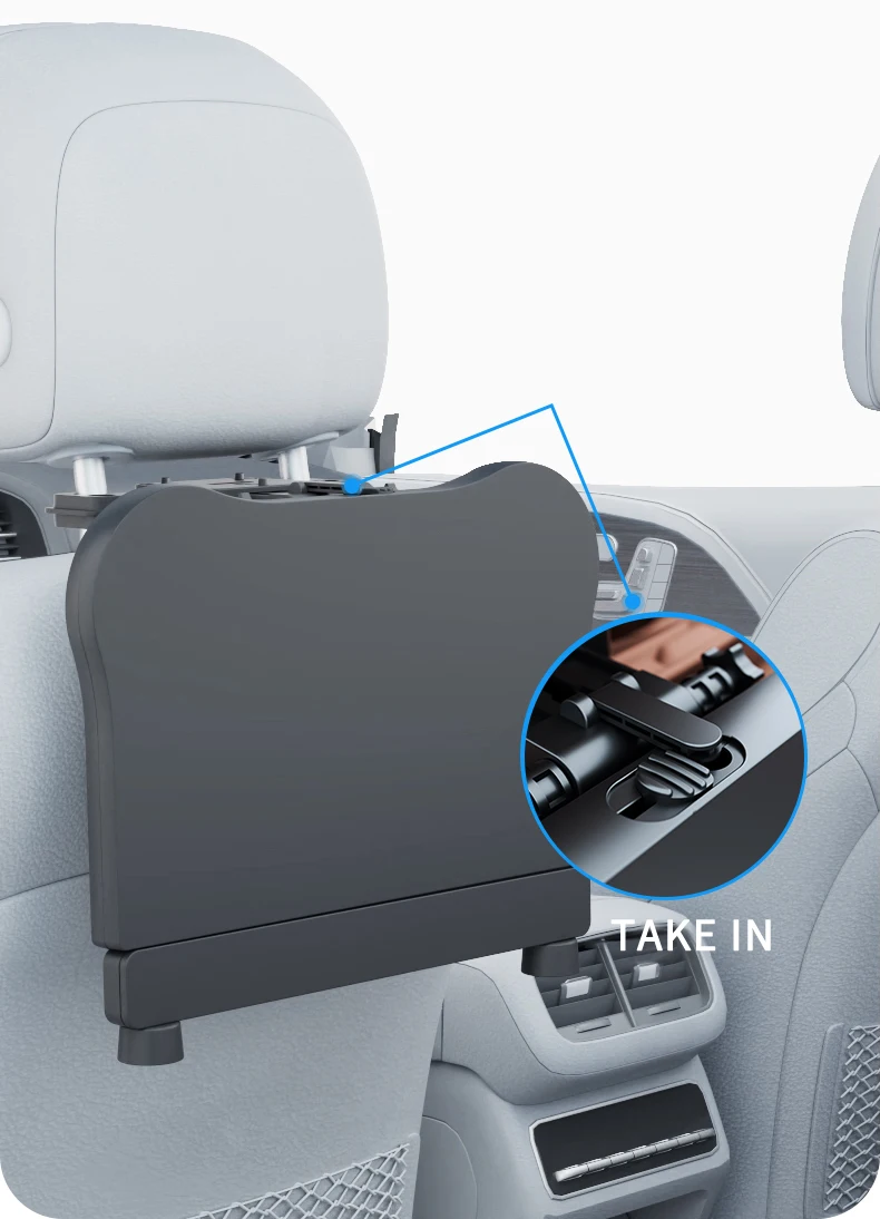 Erweiterbarer Auto-Rücksitz-Schreibtisch für Laptop und Esszimmer, mit rutschfester Unterlage und Gerätehalter. Perfekt für Arbeit/Essen – Detail 16