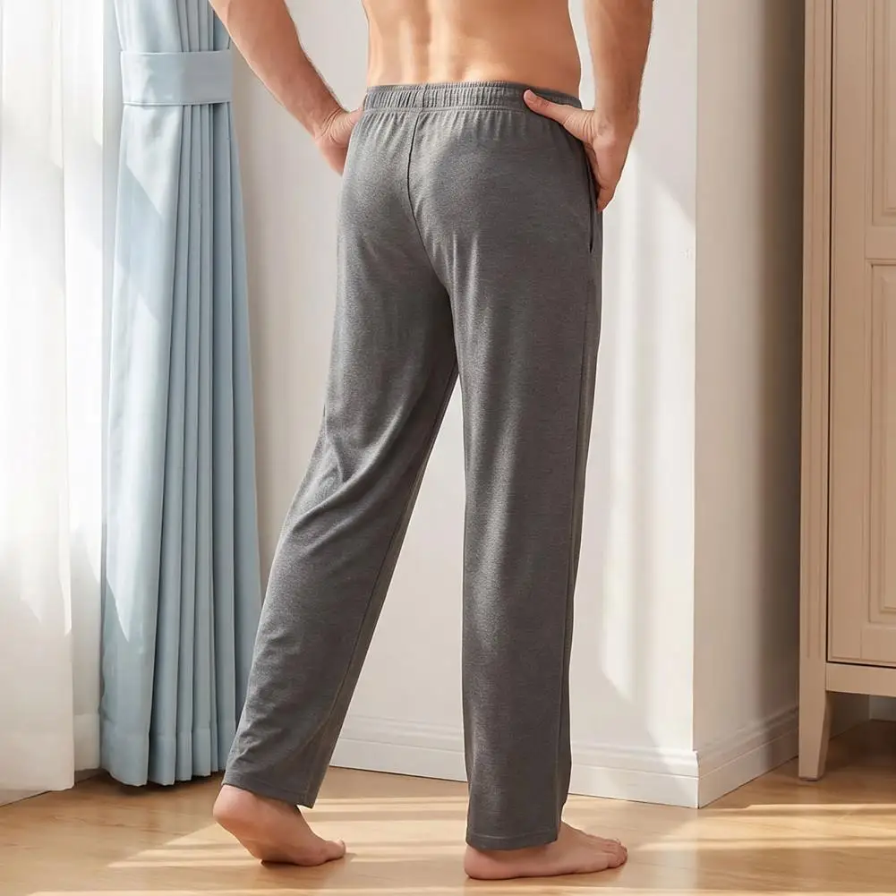 Functional Pants for Home Office Men's Loose Sweatpants Straight Leg Joggers Drawstring Waist Athletic Trousers for Gym for Men