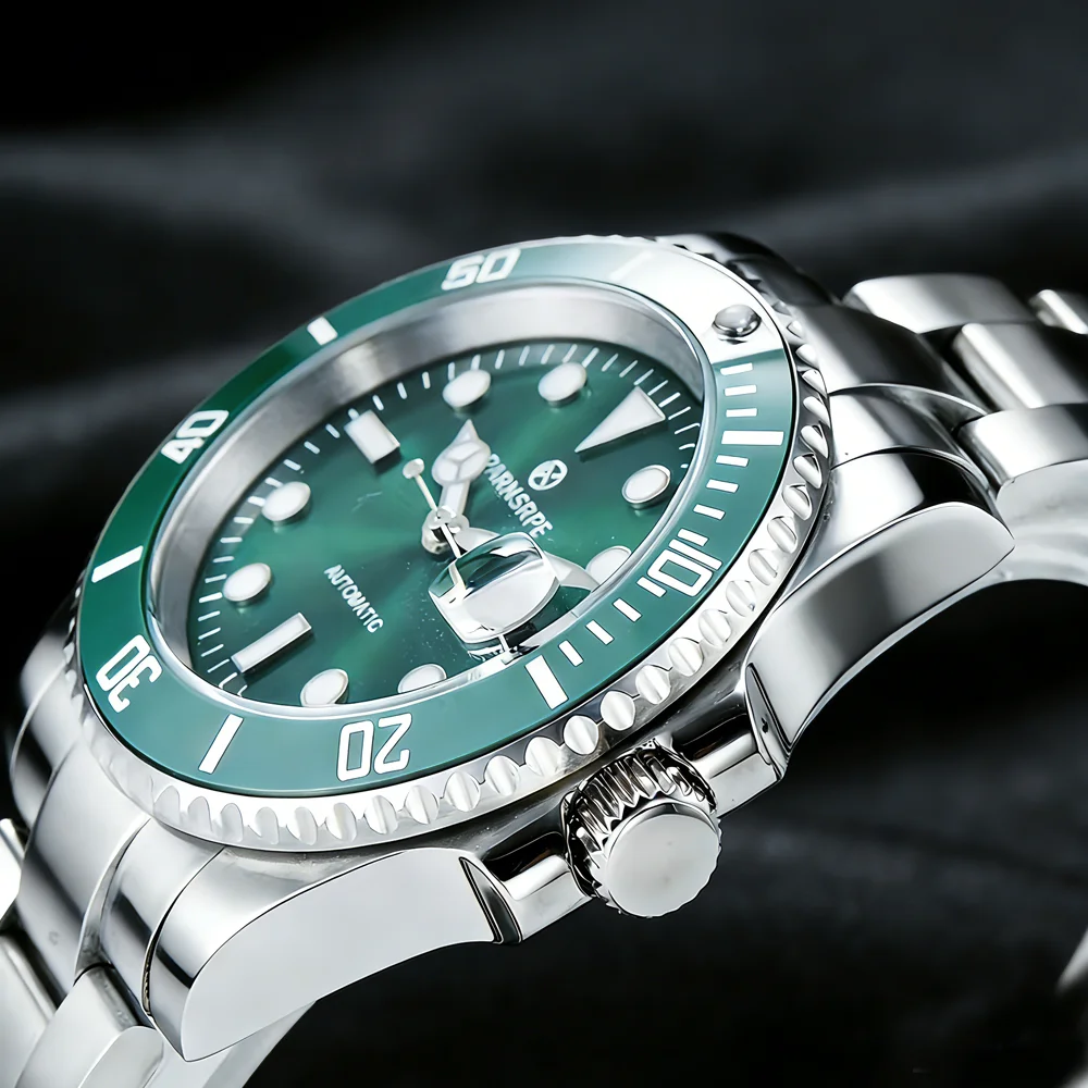 

PARNSRPE Watch of Men Diver NH35 Automatic Mechanical Wristwatch Date Sapphire Crystal Luminous Ceramic Bezel Waterproof 200M