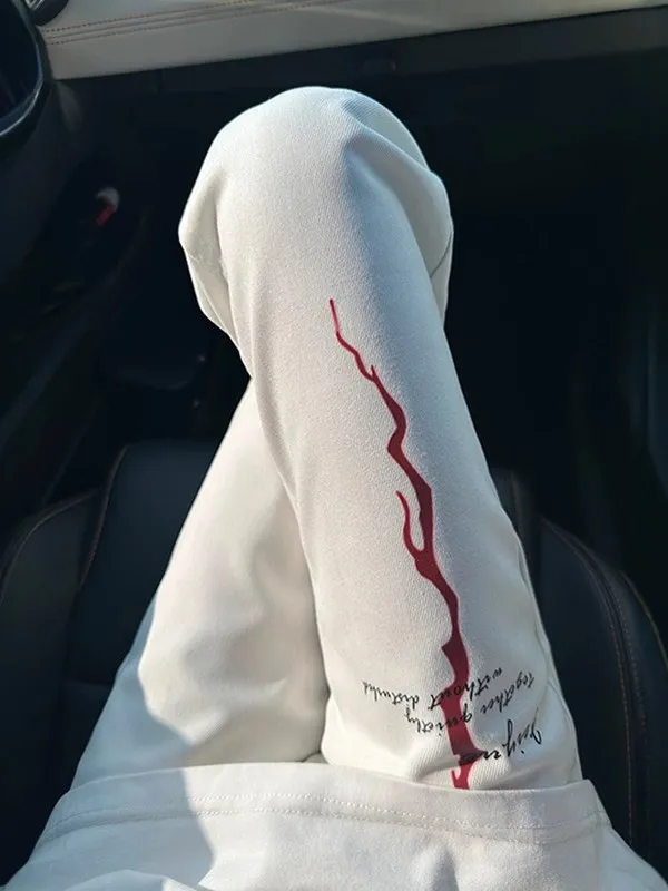 

Белые эластичные прямые мужские джинсы с косыми лезвиями High Street Sle из смеси хлопка и полиэстера, повседневные брюки Four Seasons