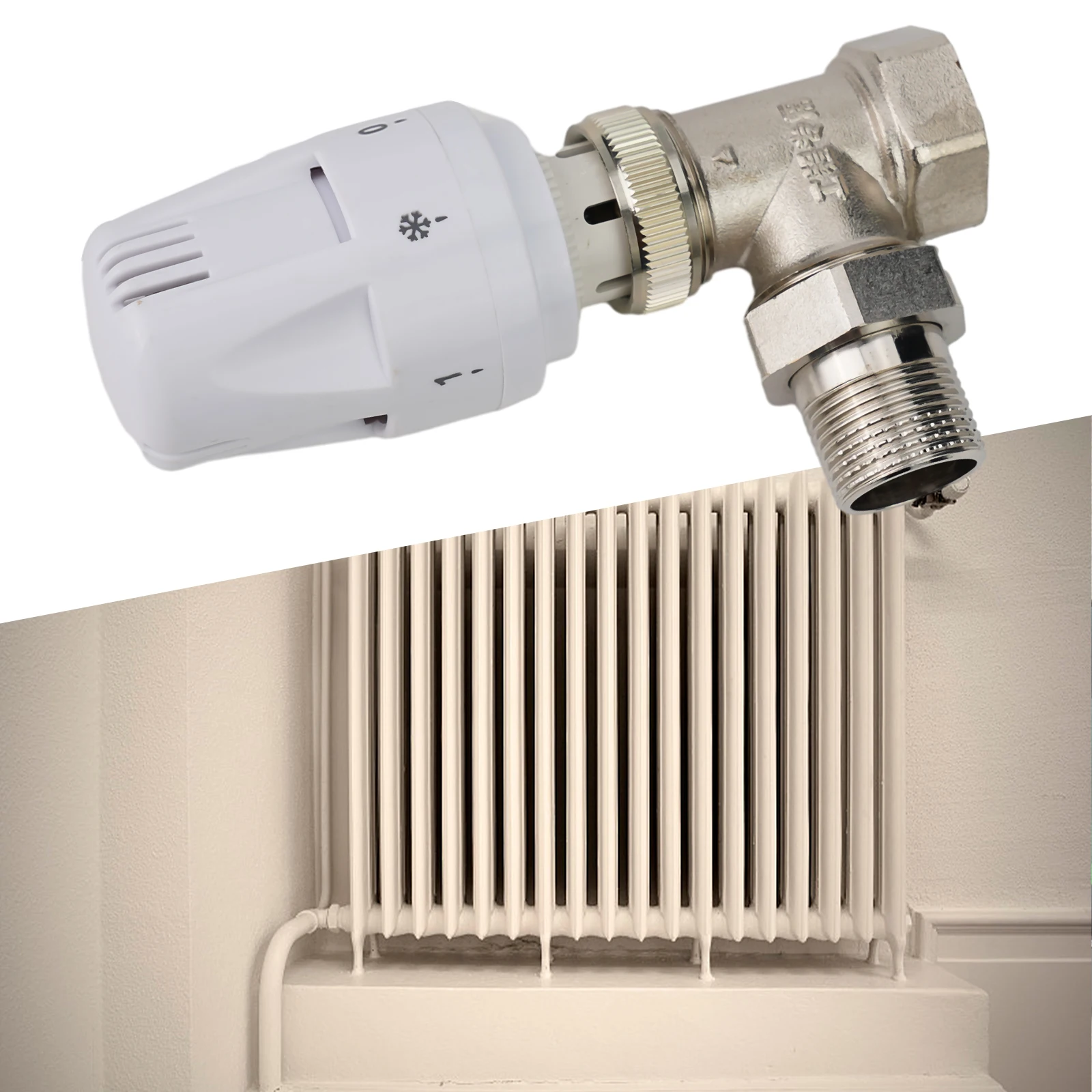 1pc Radiator Thermostatic Valve G1/2\" G3/4\" Floor Heating Temperature Control Thermostat Valve Angle Type Valve
