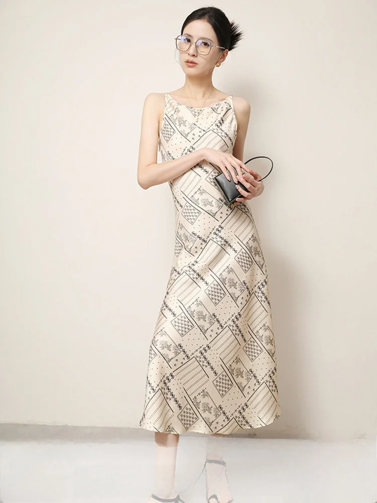 

XUS Summer Commute High Waist A-Line Dr Women's Ele Long Skirt Casual Straight Cut Polyester Fiber No Sve Slim Fit