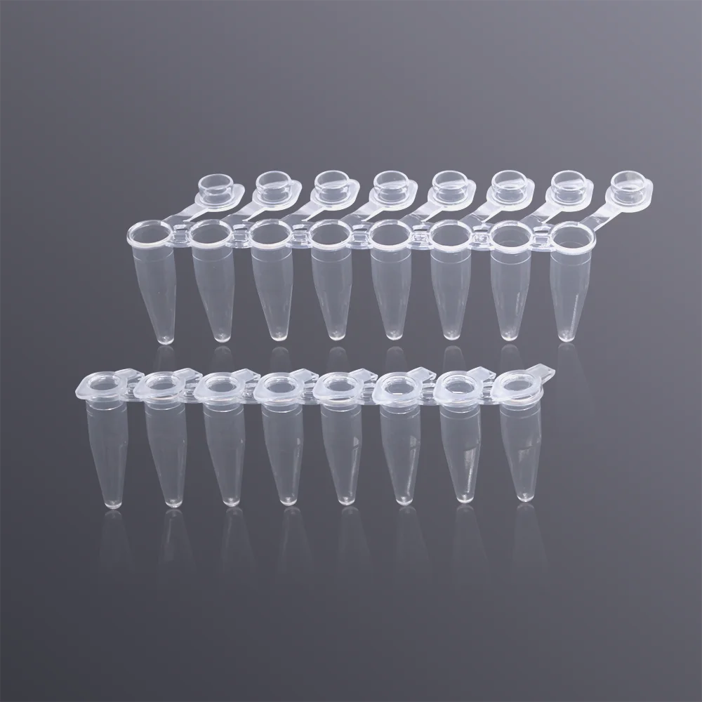 PCR Strip Tubes 0.2ml PCR -8 Centrifuge Tube 0.1ml Ultra-thin Wall DNase-/RNase-free Nonpyrogenic Noncytotoxic 120 Strips