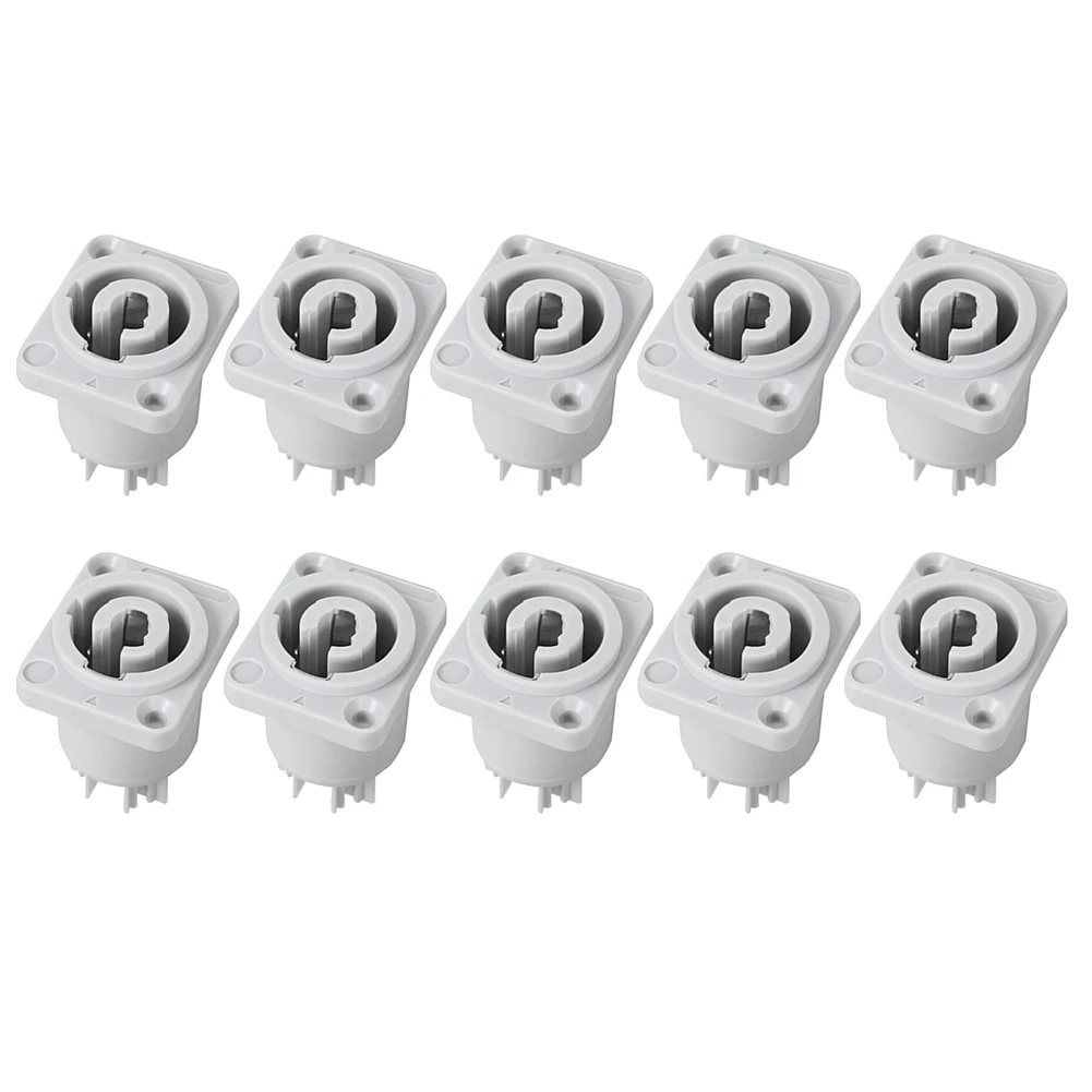 On sale 10PCS Powercon Connector 3 Pins 20A 250V Power Speaker Panel Socket Female for LED Screen Stage Lighting,Grey