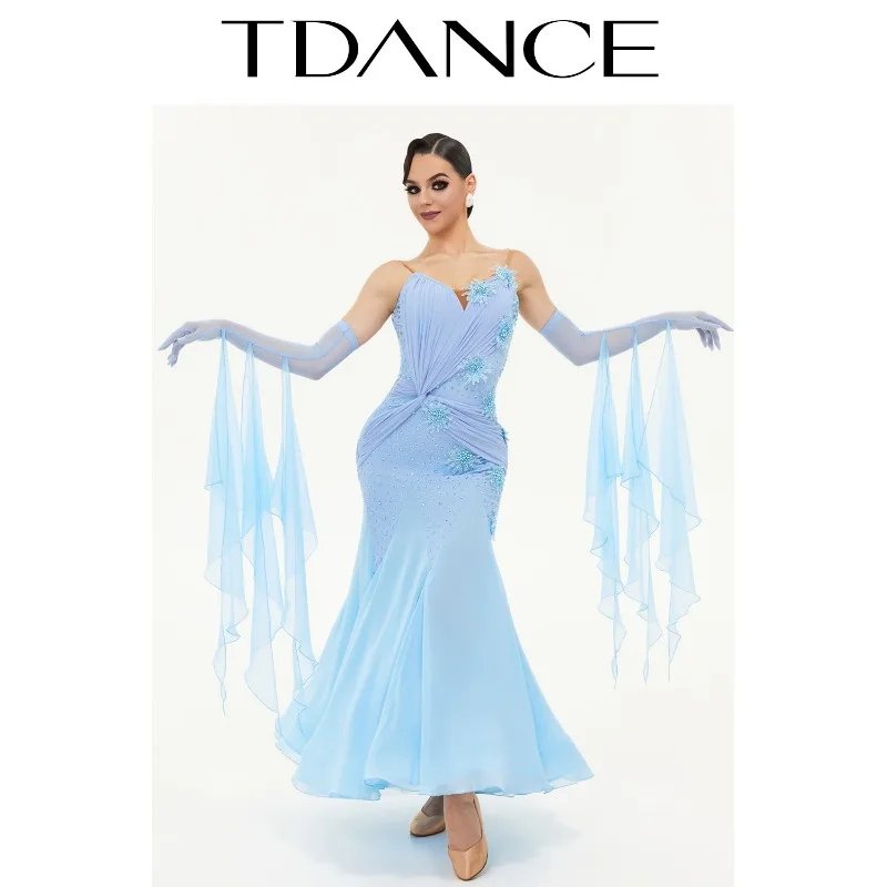 ชุดเต้นรำสมัยใหม่ TDANCE แบบสั่งตัด ชุดเต้นรำมาตรฐานระดับชาติ ชุดเต้นรำสังคมสุดหรู ชุดแข่งขันบอลลูน SM05