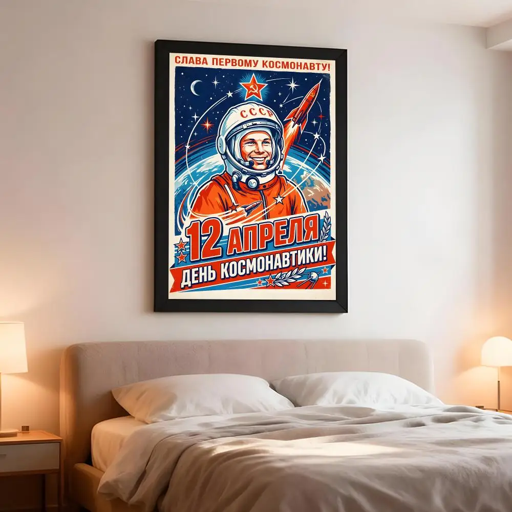 Poster Art V-Vintage USSR CCCP Russian Stalin Poster Artistic Wall Decor Indoor Outdoor Home Ornament for Collectors