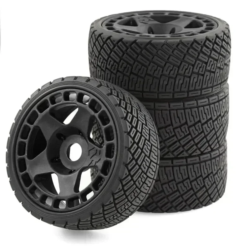 4pcs 100mm 1/7 1/8 RC Rally Off-Road Buggy Tires Wheel 17mm Hex for ARRMA Trxs Redcat Team Losi Kyosho HPI WR8 HSP RC Car