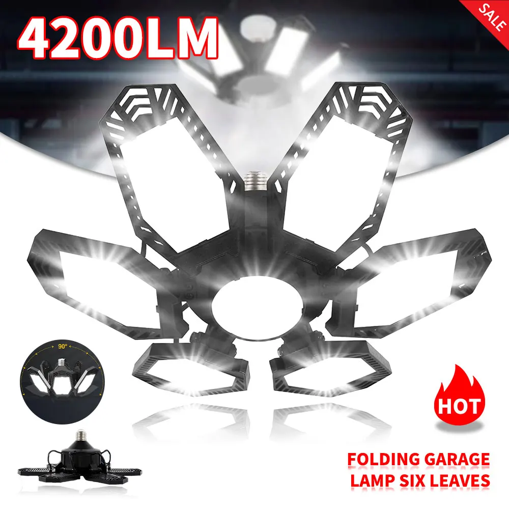 

15000LM 150W Foldable LED Bulbs E27 Garage Light Adjustable Multi Panel Market Shop Ceiling Lamp For Workshop Warehouse Lighting