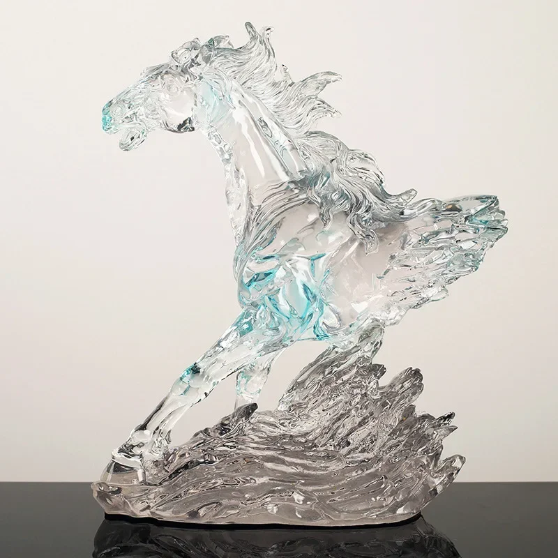 Fine horse decorations, transparent resin craftsmanship, living room TV cabinet, wine cabinet decoration