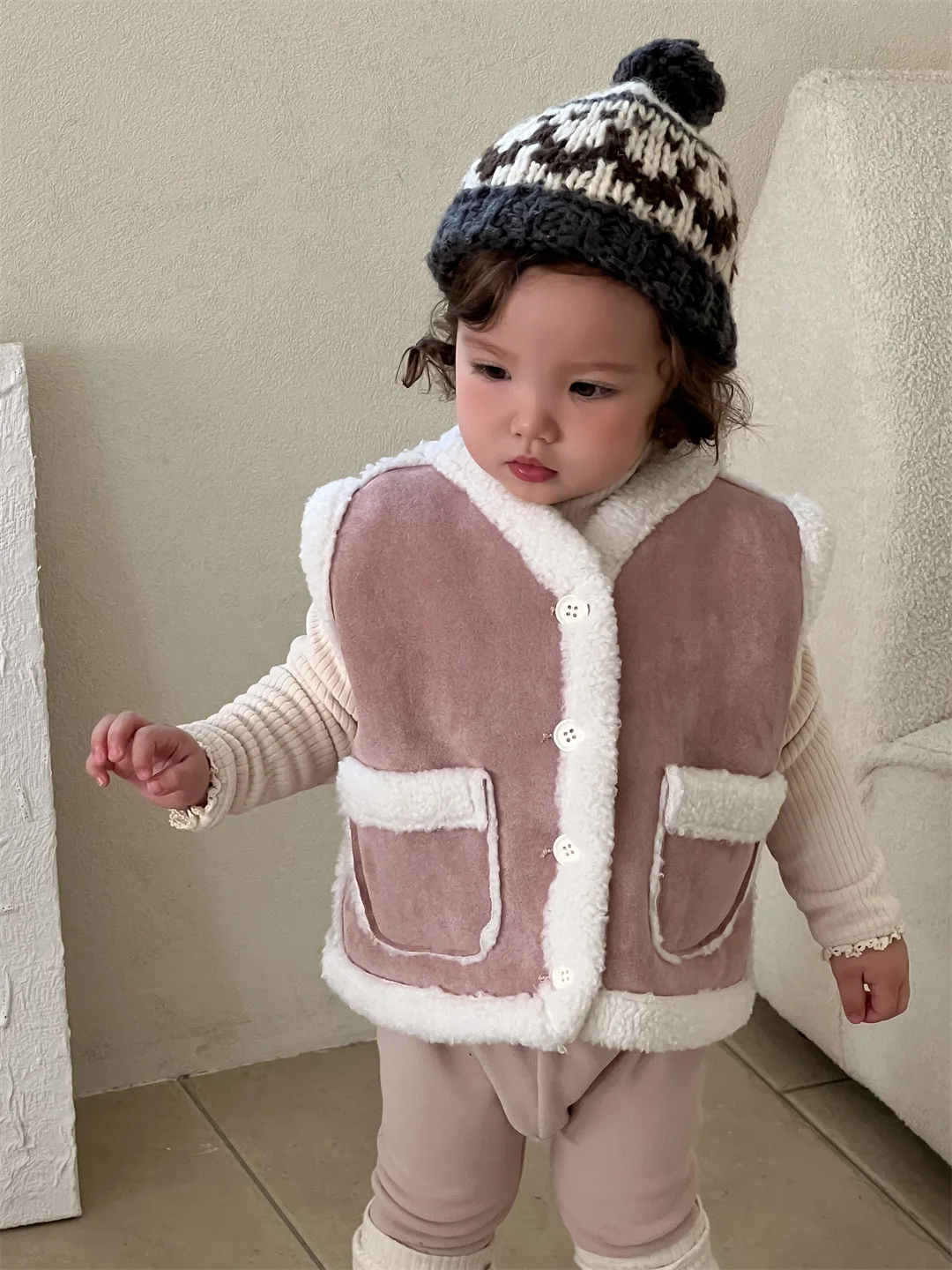 Veste rembourrée en peluche pour bébé, manteau décontracté pour tout-petits, verre coupe-vent pour filles, fibres chaudes, plus velours optique, hiver, nouveau, 2025