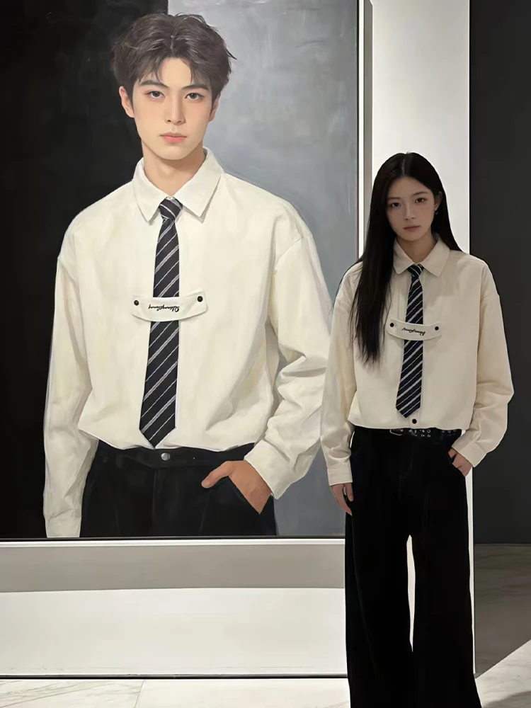 

Corduroy irt Men's Long Sve Inner Wear Tie Spring Faion Retro Design Casual Sle Stand Fit Winter Collection