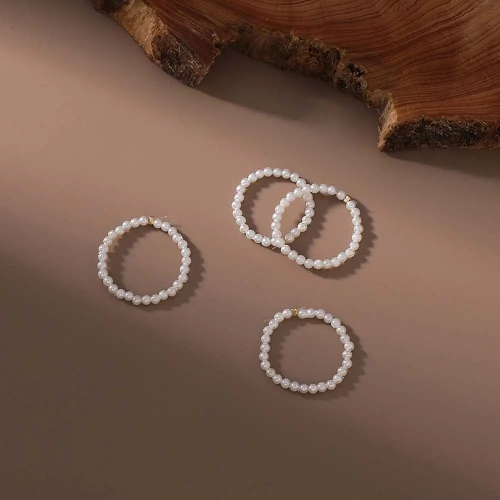 مرونة خمر الإكسسوارات حفل زفاف هدية المرأة خاتم خواتم اللؤلؤ فنجر خواتم هندسية #2