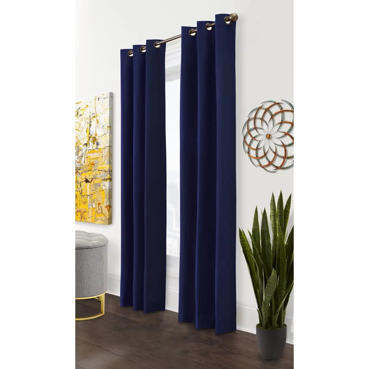 

Commonwealth Weather Cotton Fabric Grommet Top Panel Pair - 80x84" - Navy