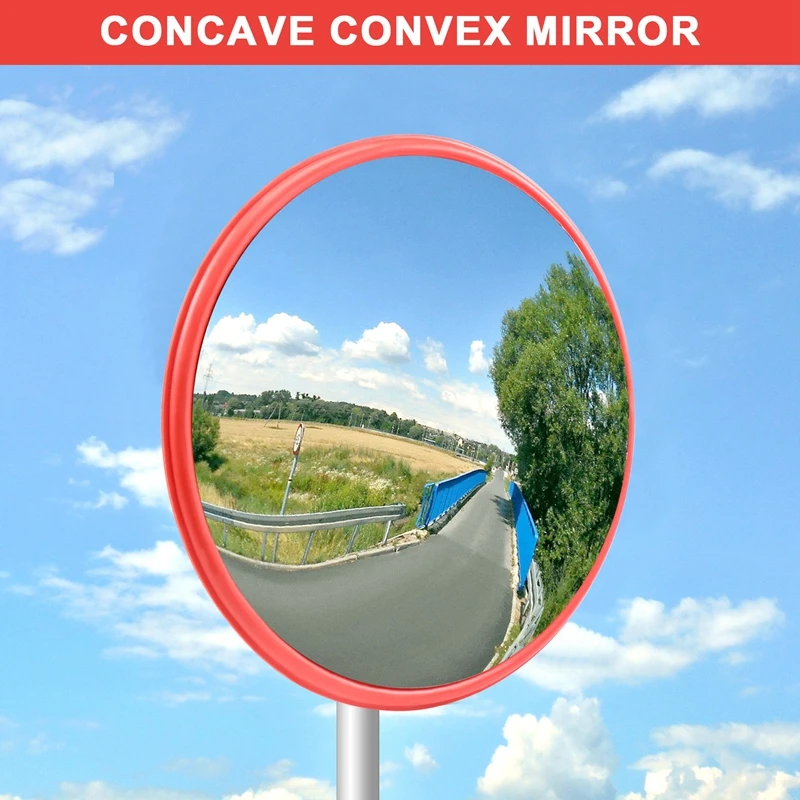 30Cm Wide Angle Security Road Mirror Curved For Indoor Burglar Outdoor Safurance Roadway Safety Traffic Signal Convex Mirror