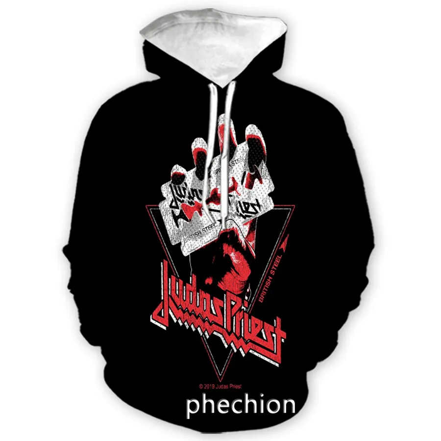 phechion New Men/Women Judas Priest Rock Band 3D Printed Clothing Long Sleeve Fashion Sweatshirt Hoodies Sport Long Pants Z70