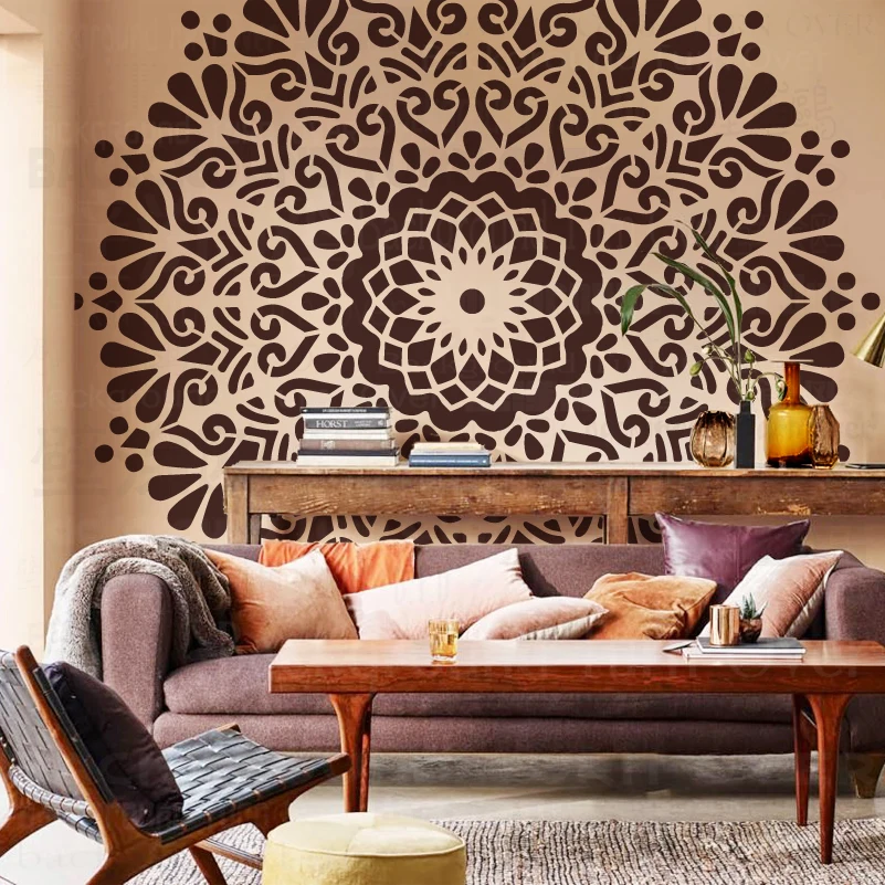 

160cm - 240cm Wall Stencil For Painting Decorative Plaster Template To Paint Putty Decor Decors Giant Mandala Huge Round S389