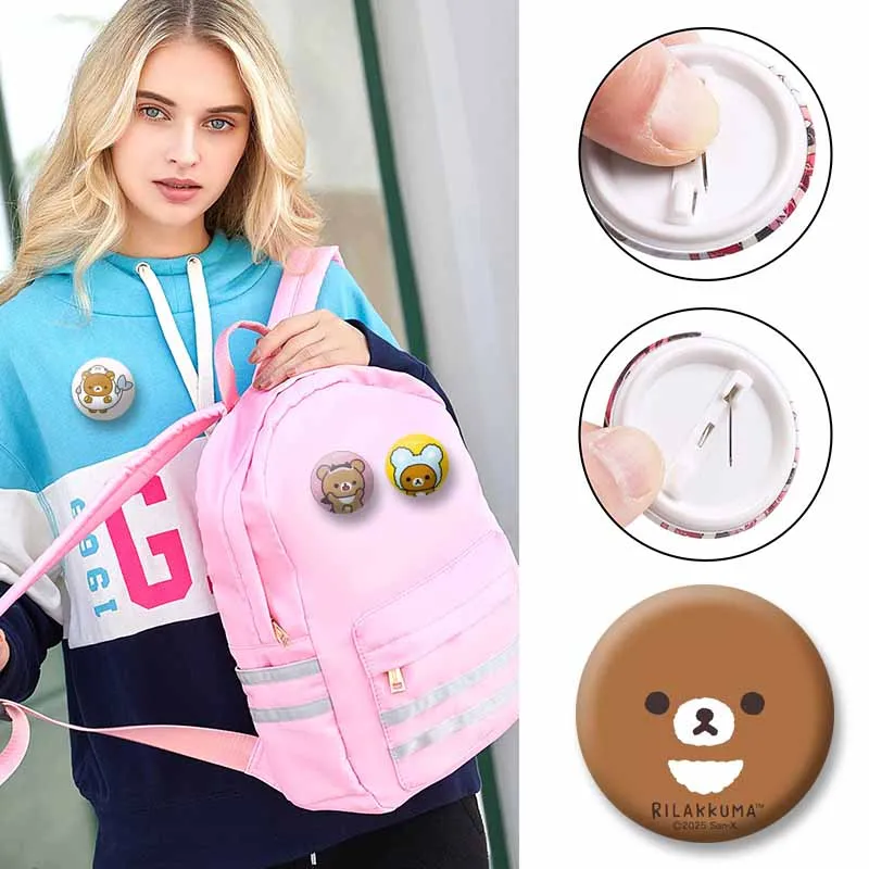 Cute Rilakkuma Bear Coin Badge Funny Cartoon Animal Enamel Pins Custom Backpack Clothing Brooch