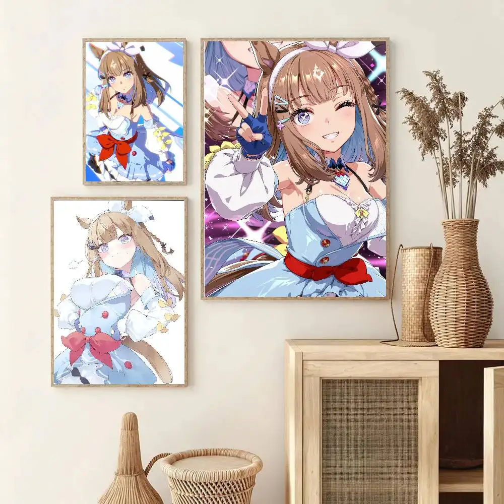 Almond Eye Anime Uma Musume Posters Living Room Bar Cafe Quality Canvas Vintage Style Comics Painting Art Home Wall Decor Pictu