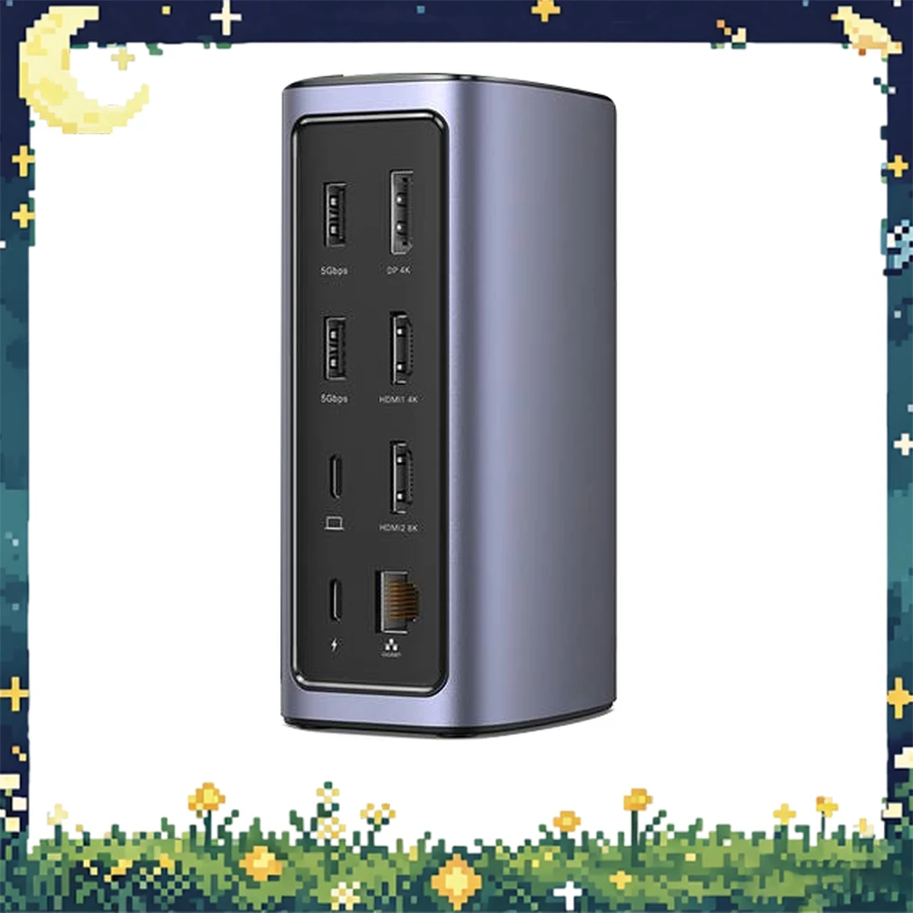 UGREEN 90325 USB C Docking Station CM555 12 in 1 DisplayLink Dual HDMI DP Gigabit Ethernet 10Gbps USB SD TF Reader PD Audio