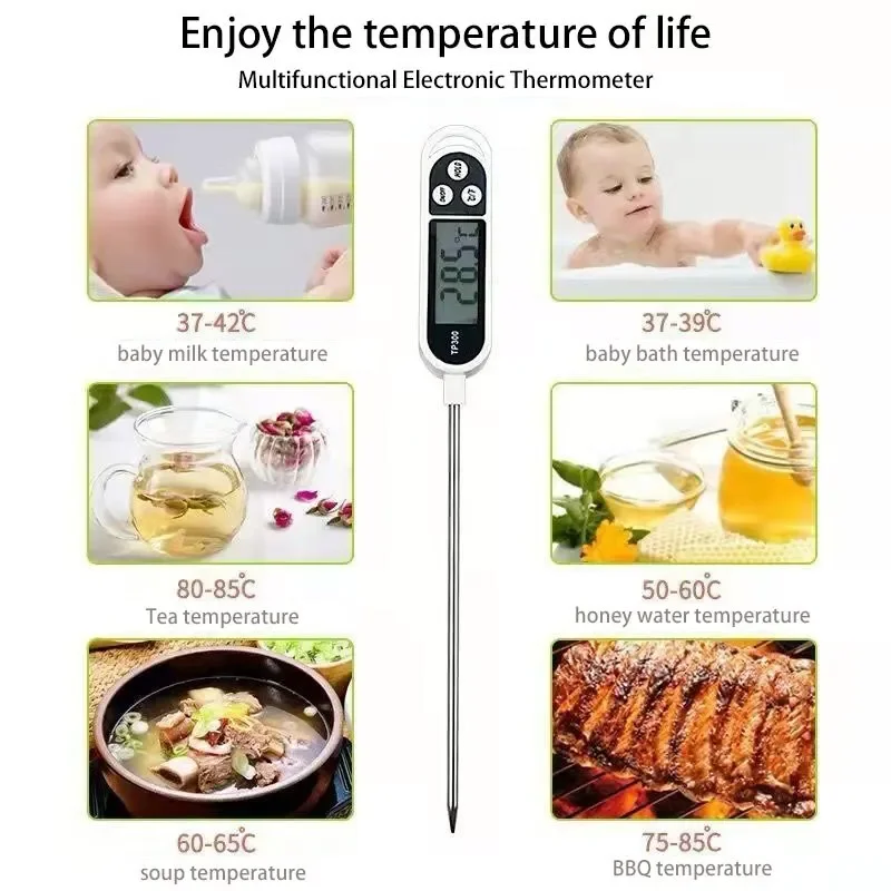 New Digital Food Thermometer TP300 Digital Oil Thermometer For Meat Cooking Milk Coffe Temperature Meter Food Probe Kitchen Tool