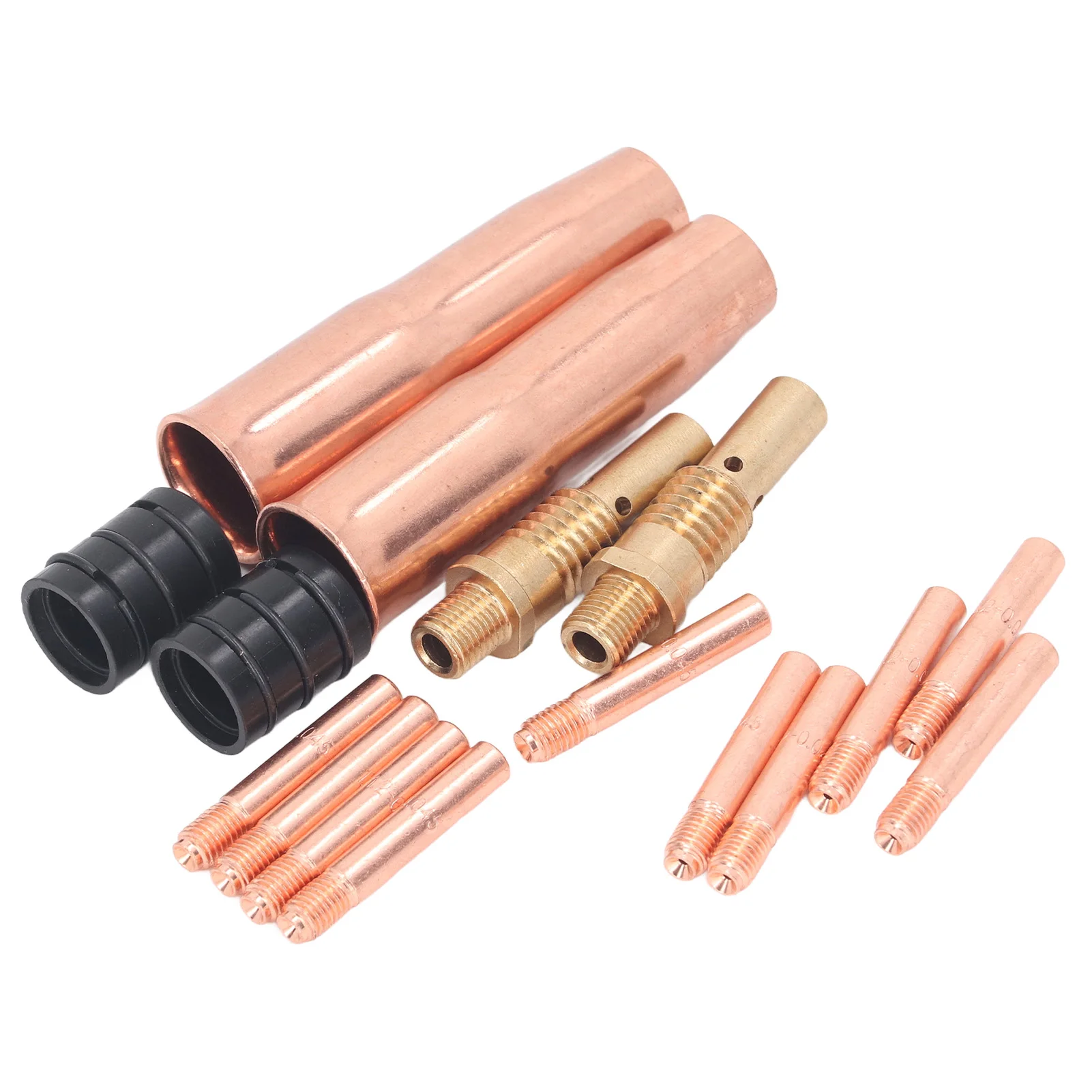 16Pcs MIG Welding Gun Accessory Kit Tip Nozzle Diffuser Adapter Torch Consumables For 200/250 M7