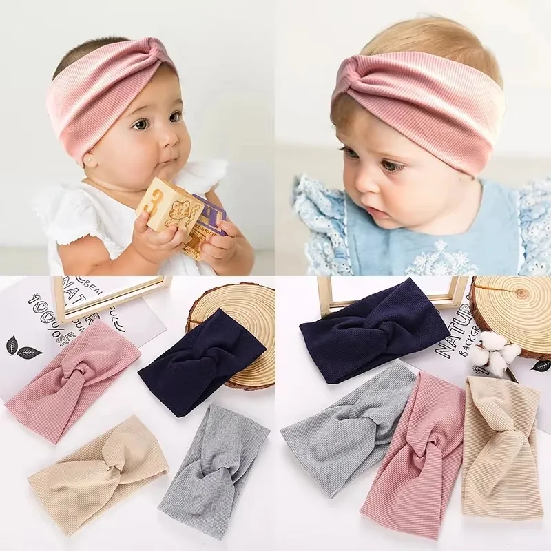1/5pcs Baby Headband Sport Girls Kids Children Adult Women Bandage Solid Twisted Knotted Soft Hair Accessories Turban