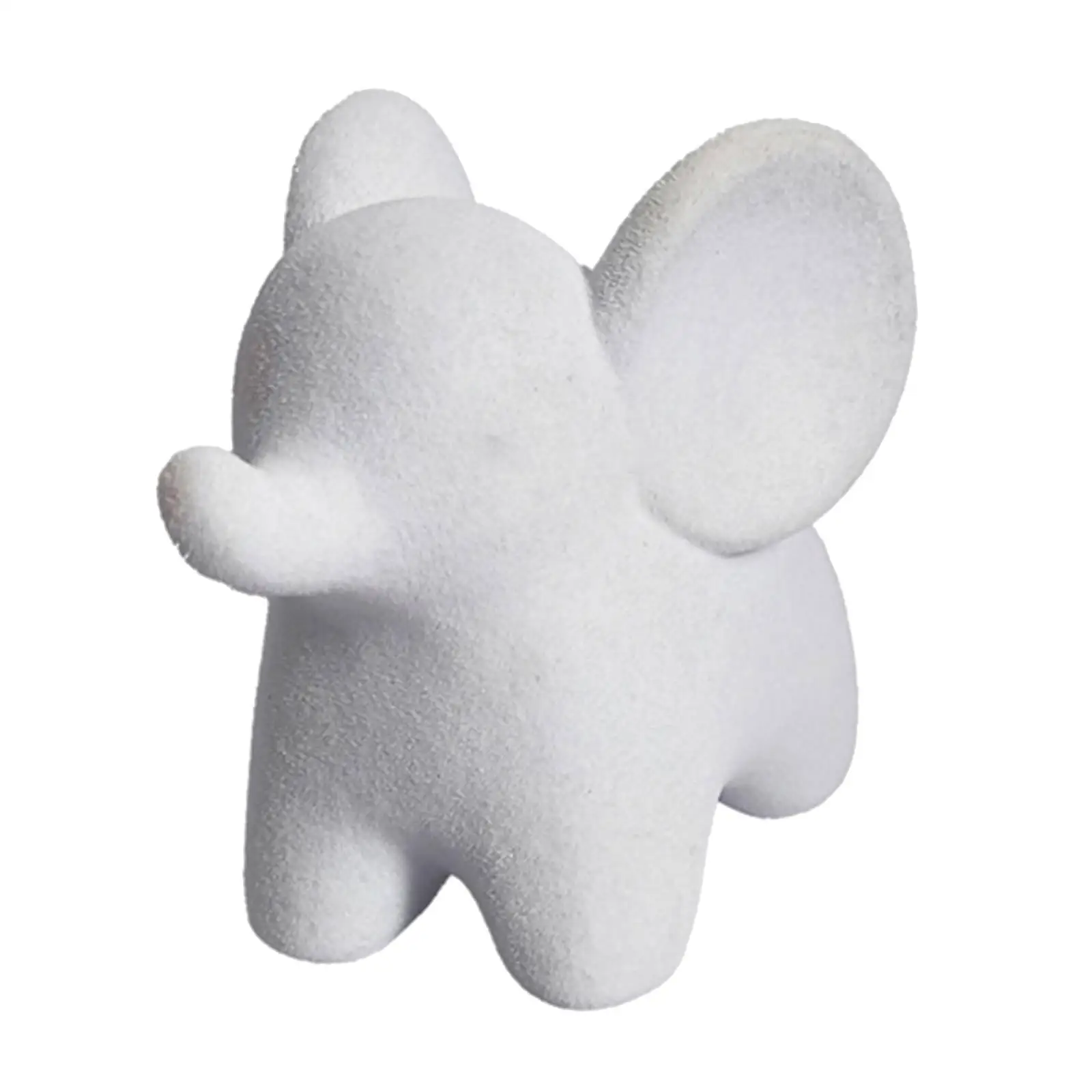 Flocking Elephant Resin Statue Luxury Sculpture Decorative Miniature Figurine Centerpiece for Farmhouse Shelf Office