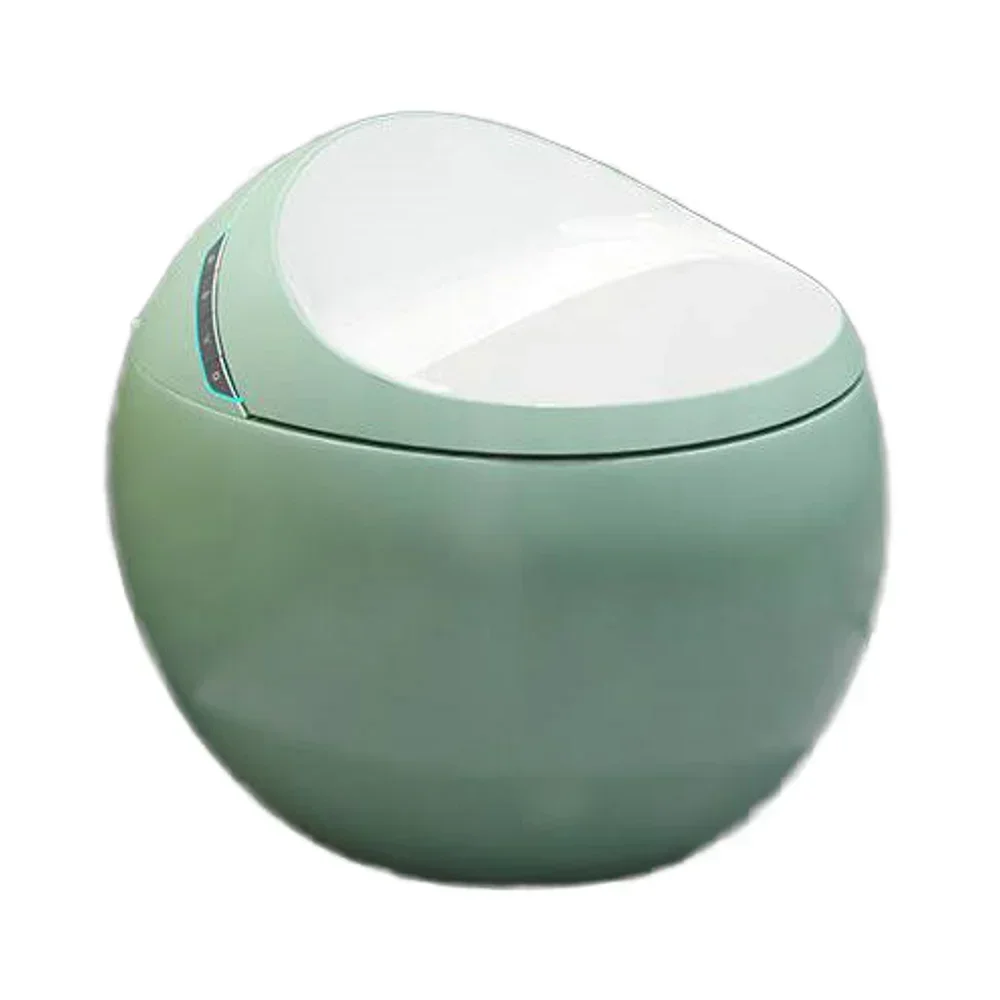 Intelligent Automatic Operation Egg Shaped Toilet Bowl New Design Floor Mounted Smart Ceramic Bathroom round Toilet