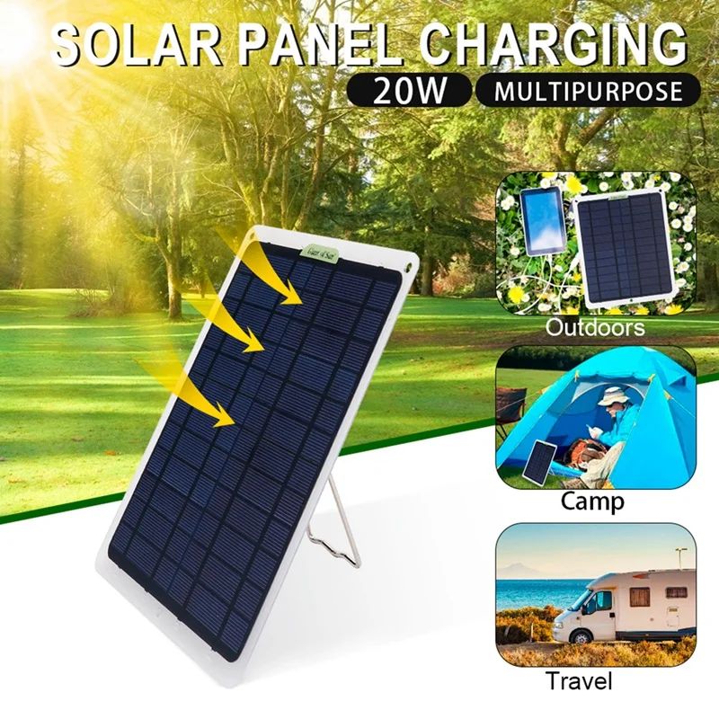 New 20W Solar Panel 12V 10A Battery Controller Car Charger Outdoor Battery Supply for Vehicle Battery with OBD Plug