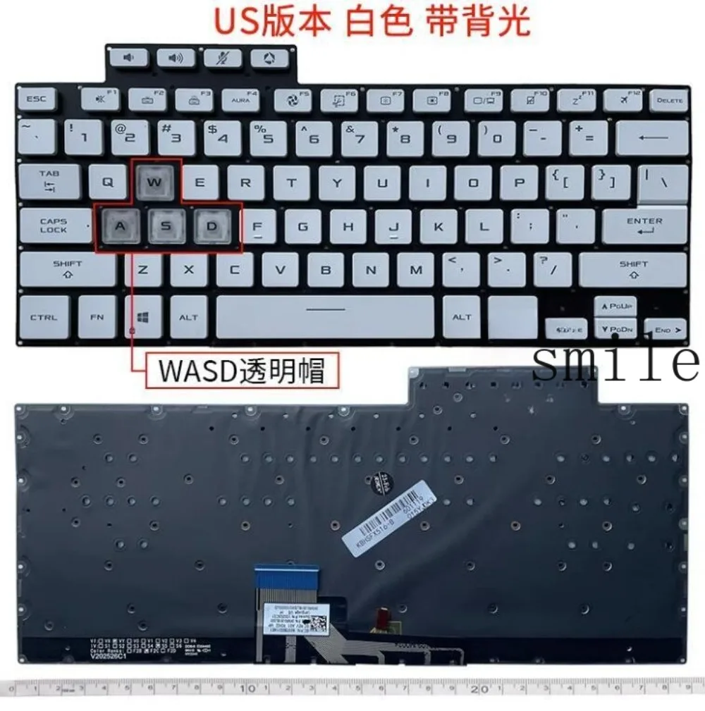 

US Silver Backlit Keyboard For ASUS TUF Air FX516 FX516P FX516PR FX516PM FA516