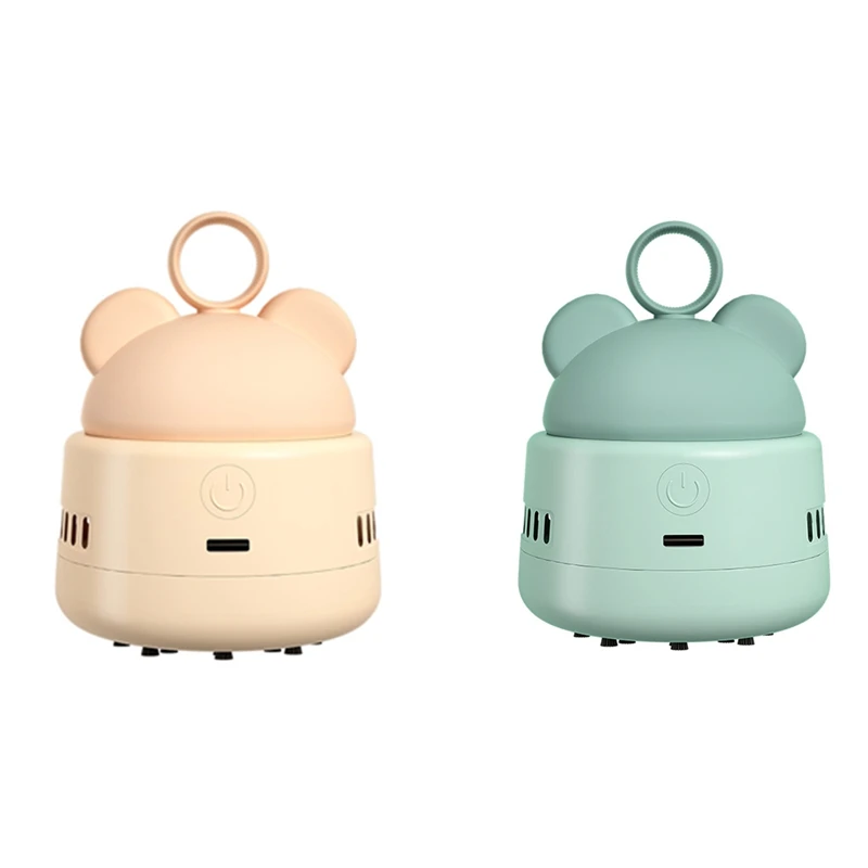 เครื่องดูดฝุ่นตั้งโต๊ะน่ารัก Mini Bearhead Ring เครื่องดูดฝุ่นสําหรับทําความสะอาดเศษฝุ่น