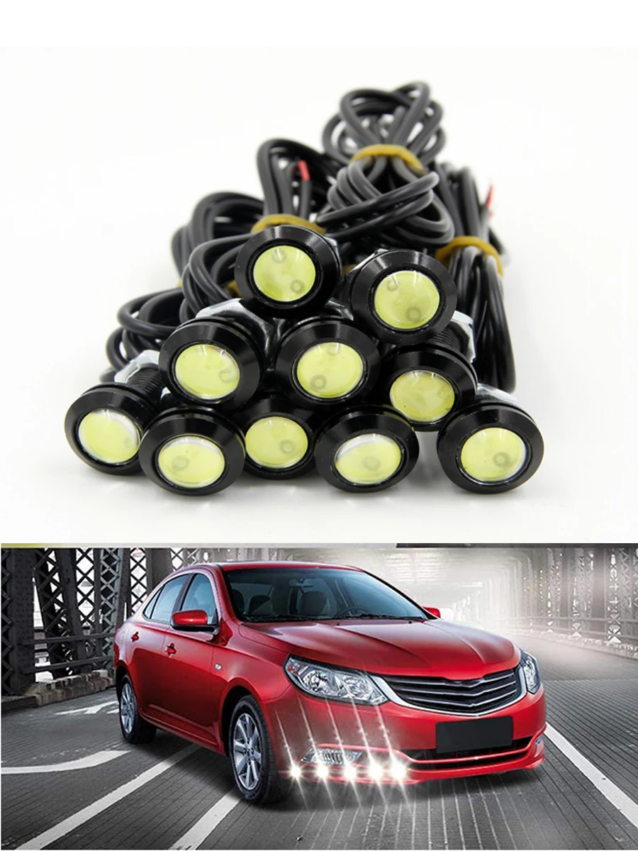 2-10 PCS 23mm 18mm Auto Eagle Eye Licht DRL LED Tagfahrlicht 12V Motorrad COB perlen Backup Signal Lampen