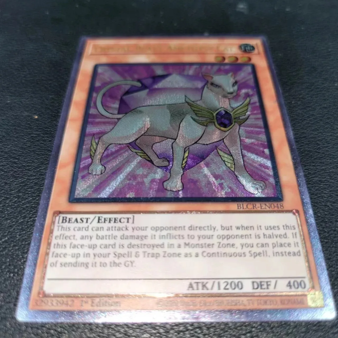 Yu-gi-oh-Cartas coleccionables de Cristal Beast Amethyst Cat para niños, juguetes no originales, BLCR-EN048, UTR