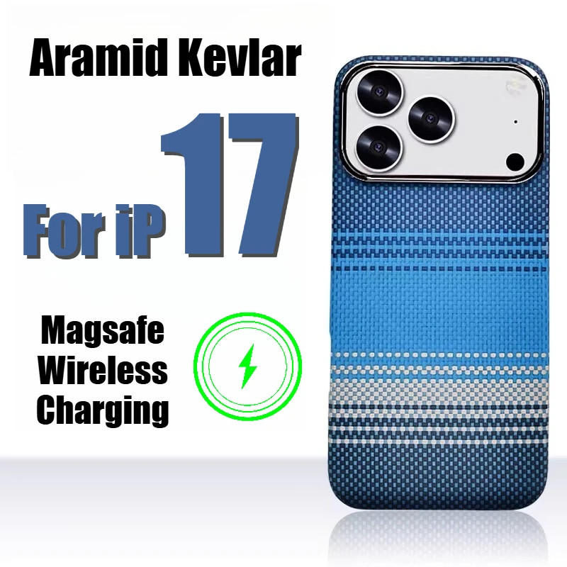 

600D арамидное кевларовое углеродное волокно для чехла Magsafe для IPhone 17 Pro Max 17, ультратонкий тонкий противоударный чехол с беспроводной зарядкой
