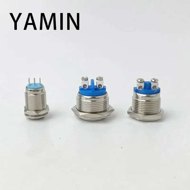8/10/12/16/19/22/30mm Momentary Reset / Lock Latching Metal Push Button Switch Waterproof Screw Pin Welding Foot
