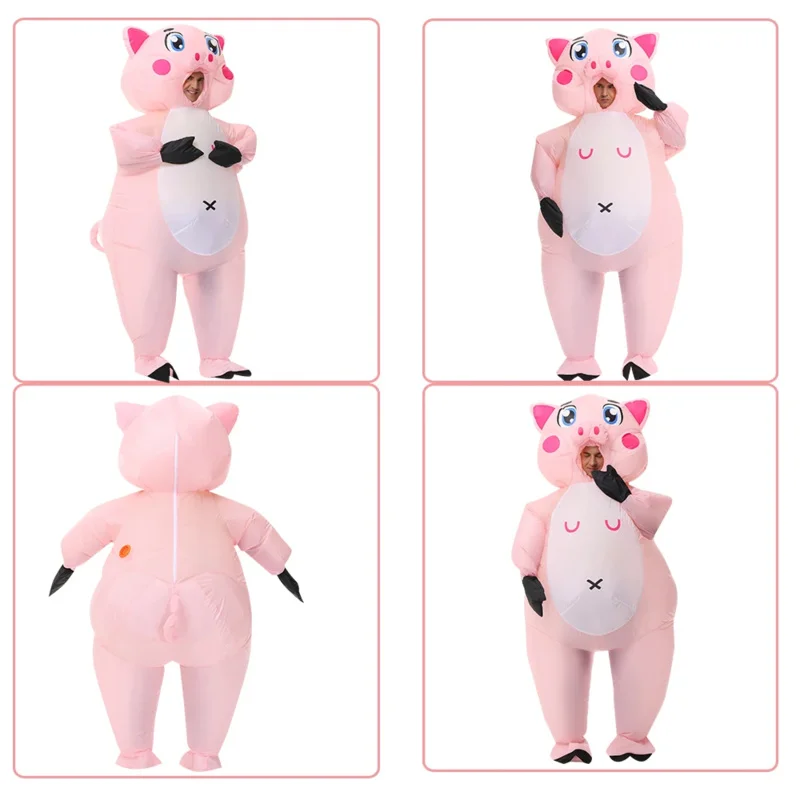 Adult mascot pink pig inflatable costumes Halloween cosplay costumes for Man Animal Party rode play dissfz pa9283