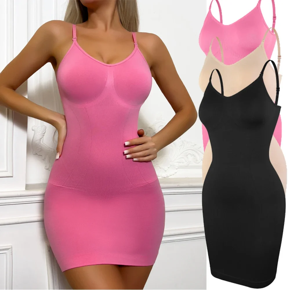 

Suspender Dress Shaper Women New Slim Fit Dress Sexy Tummy Control Full Slips Breathable Body Shaper Slim S-3XL Plus Sizesexy br