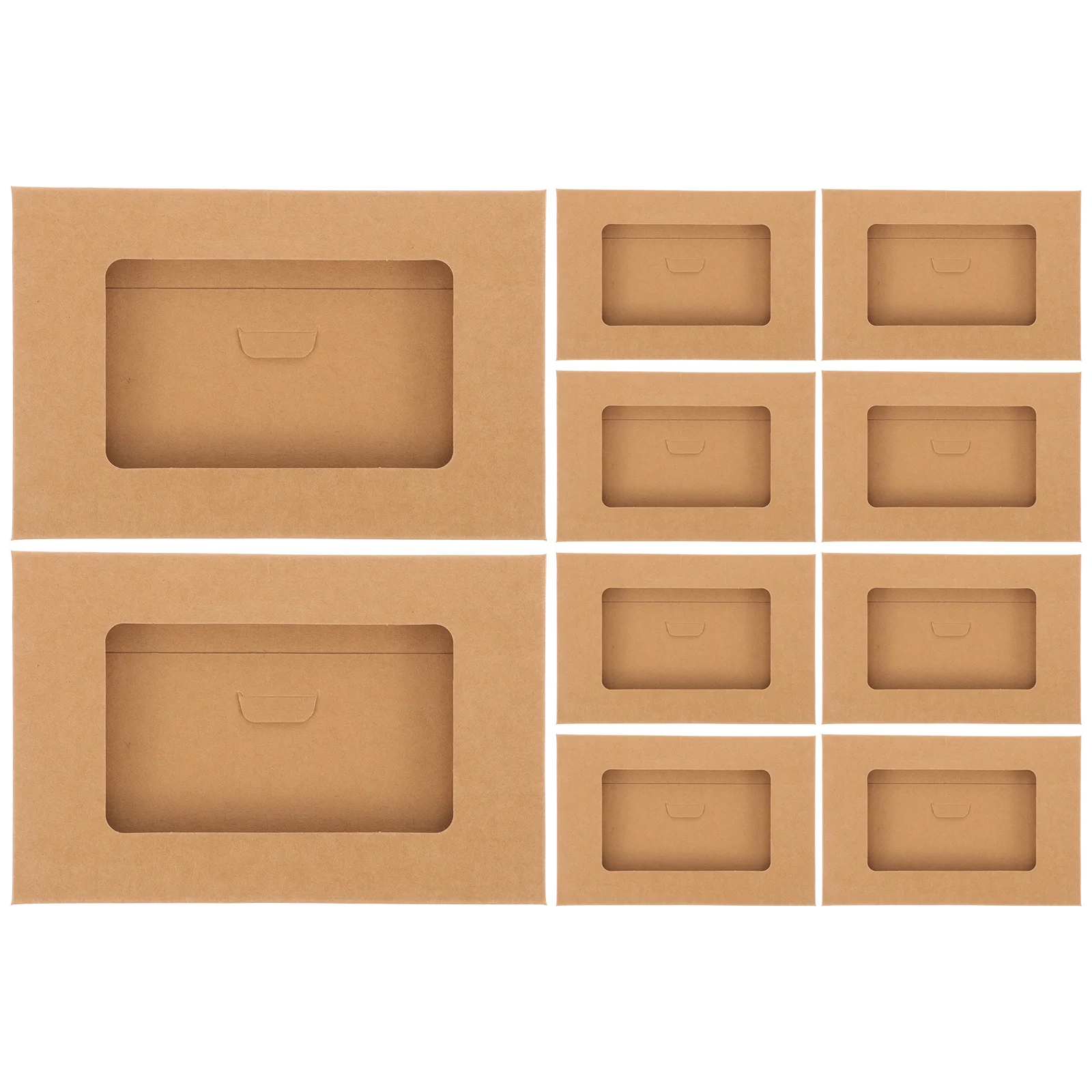 10 pezzi buste scatole di carta kraft finestra aperta cartoline contenitori per imballaggio di carta buste scatole per buste scatole per imballaggio buste