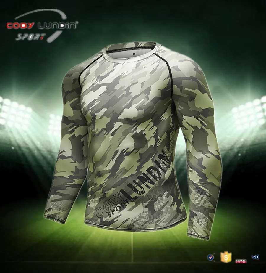 Cody Lundin Manto Custom Camouflage T-shirt With Long Sleeve Punk Breathable Fitness Rashguard Compression Wrestling Bjj Jersey