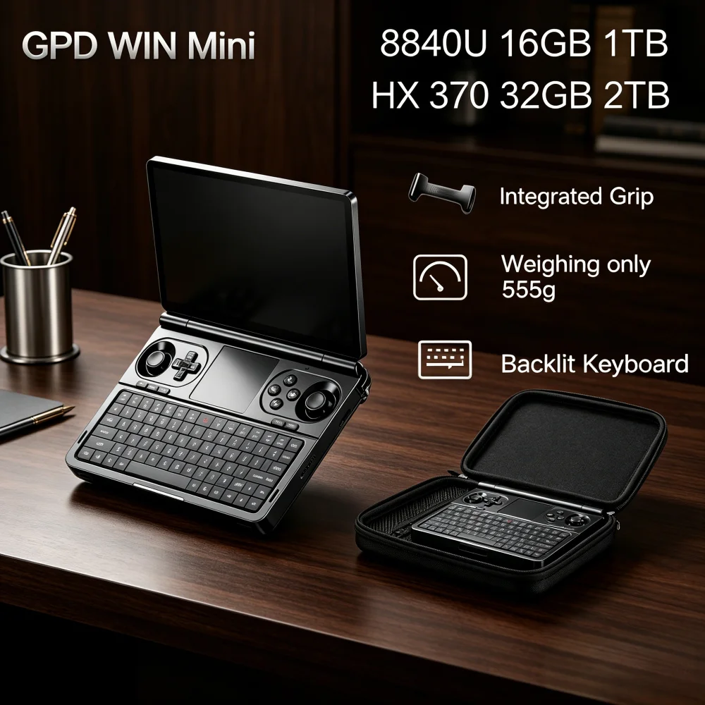 

GPD WIN Mini Pocket Handheld Gaming PC, 7-inch High Refresh Touchscreen, Integrated Game Controller, Ultra Compact Portable UMPC