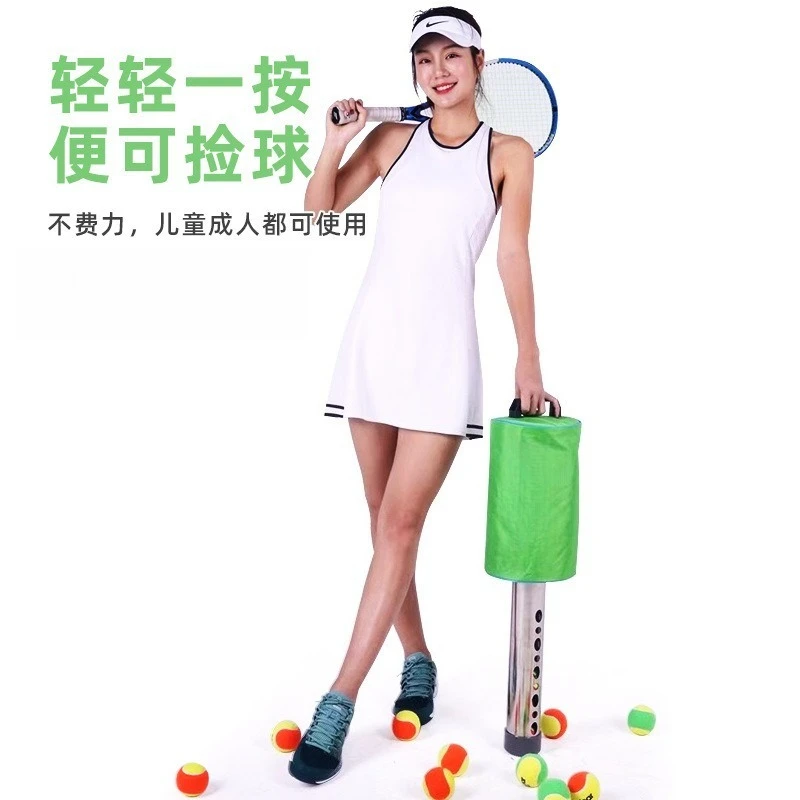 Tennis ball picker Portable ball pick-up frame bucket Tennis cart ball collector Large capacity 40 capsules
