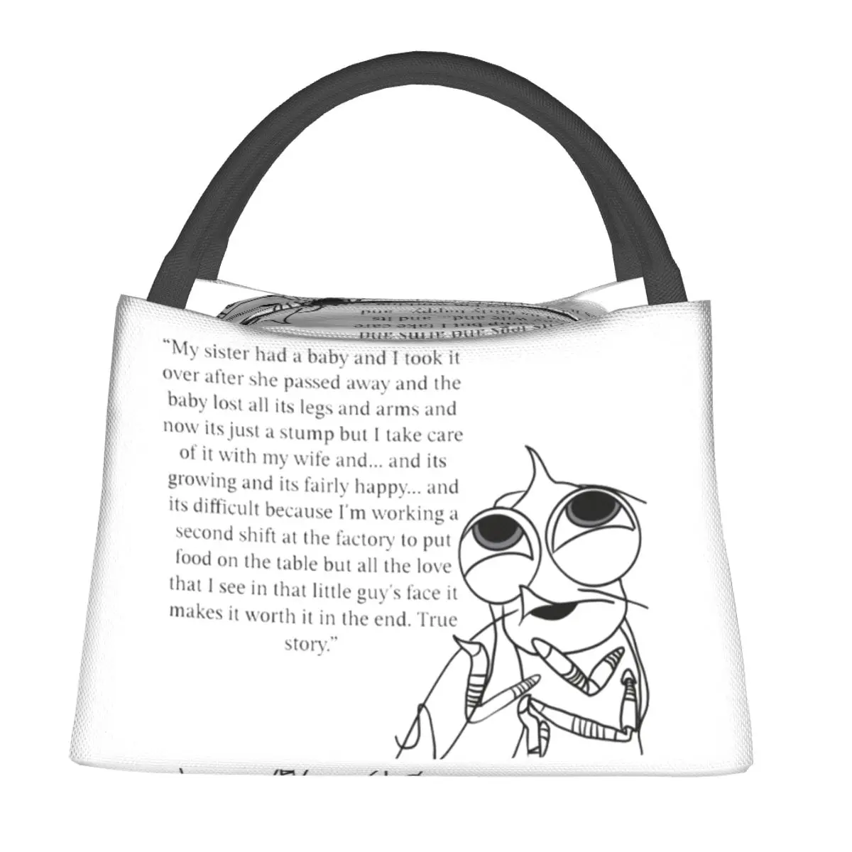 Shark Tales Shrimp Quote Insulated Lunch Bag for Women Kids Leakproof Food Boxes Thermal Lunch Box Tote