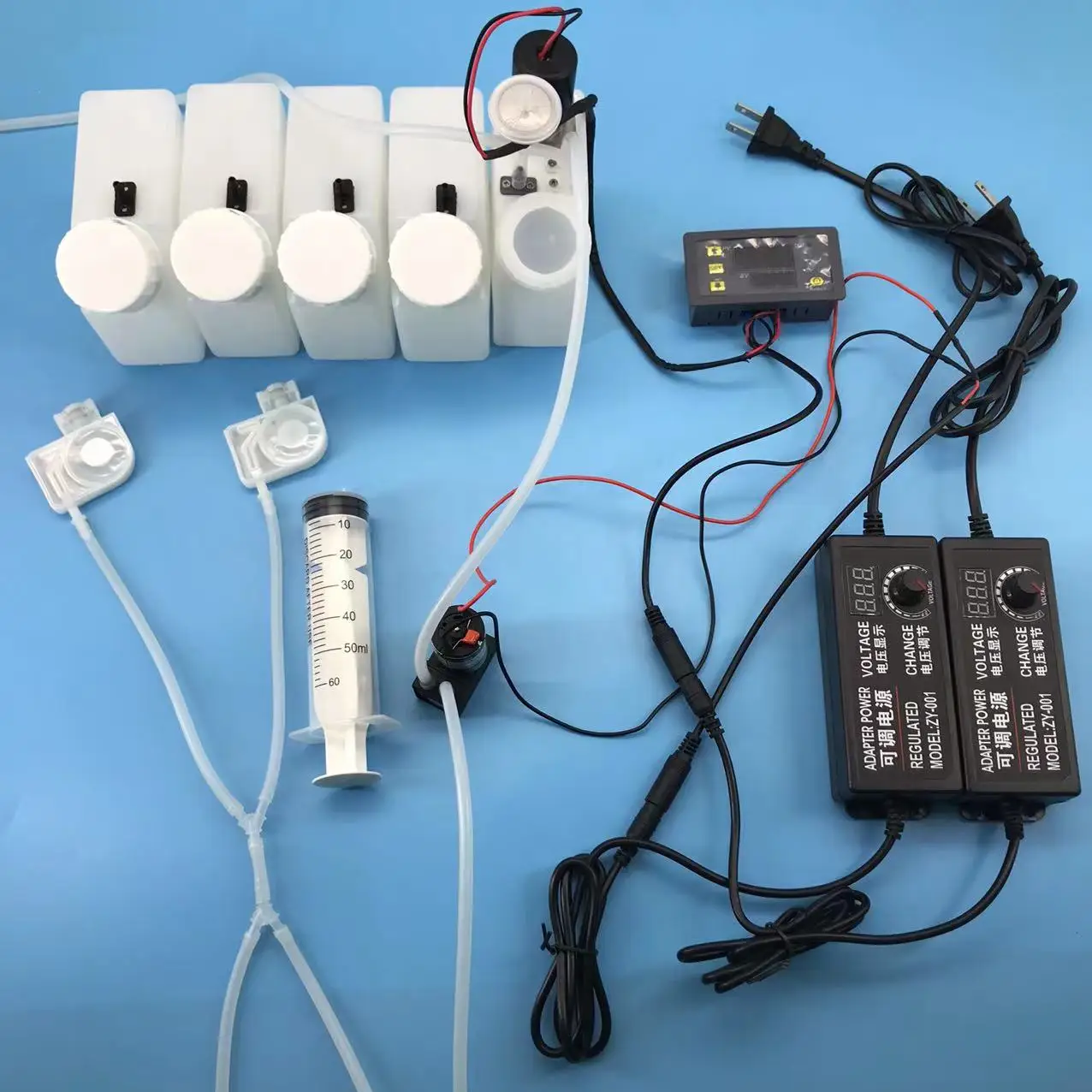DTF  Ink Tank with Peristaltic Pump Speed adjustment adapter 250ml White Ink Recycle System with Stirrer Motor pall ink filter