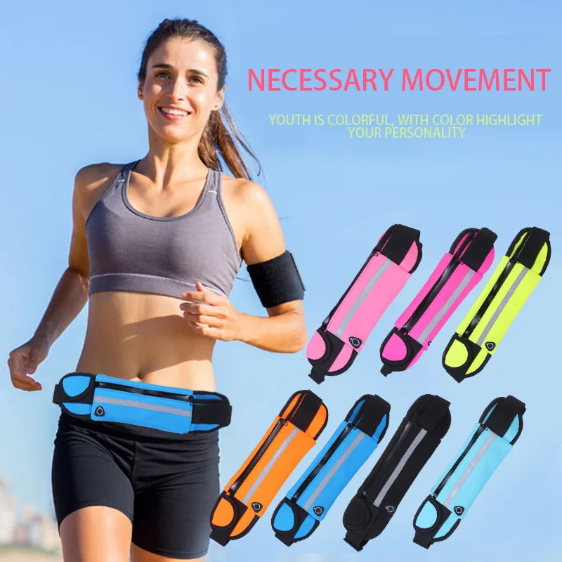 Outdoor sports Fanny pack mobile phone anti-theft multi-functional running belt Waterproof men and women invisible kettle big Fa