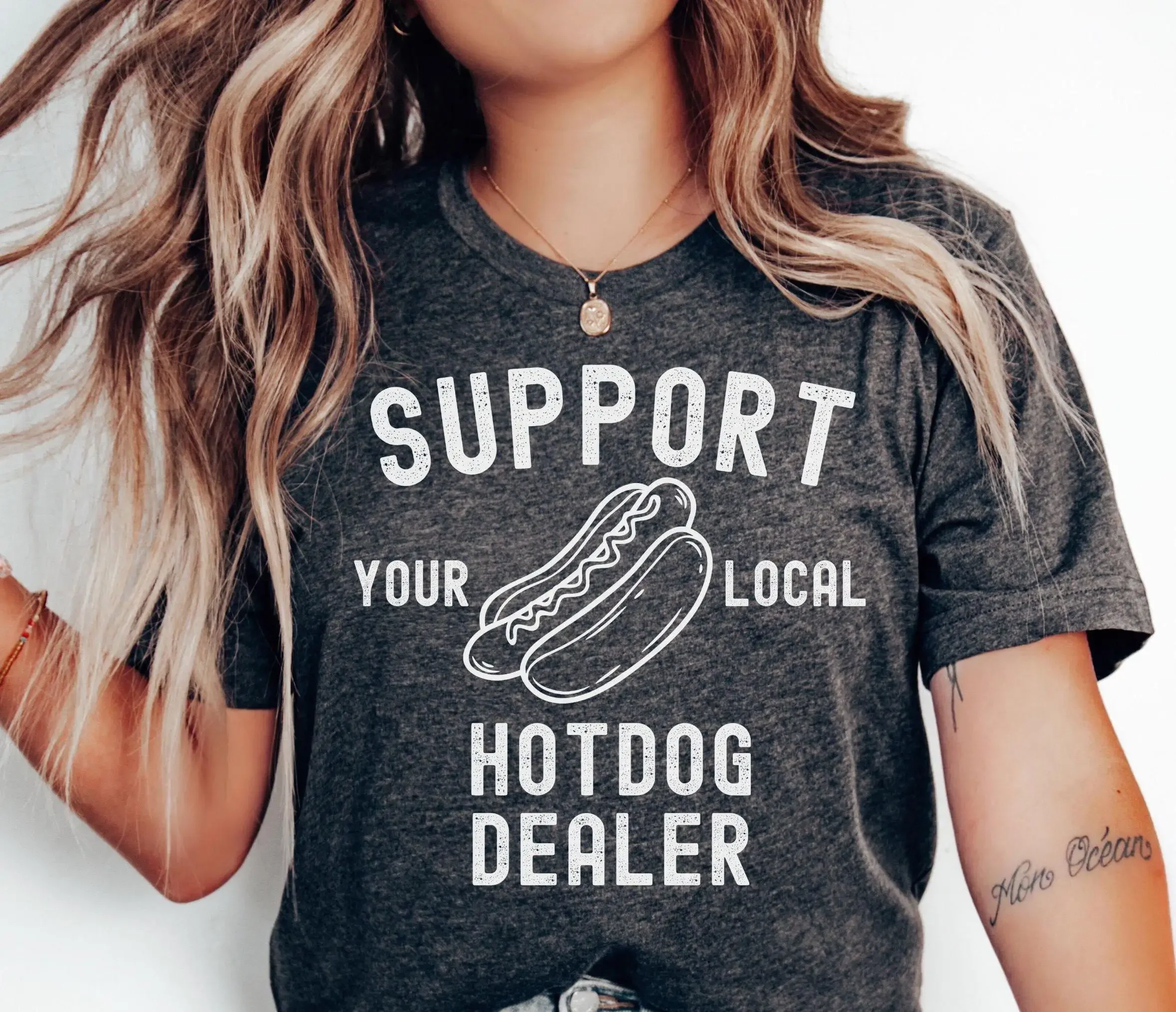 Funny Hotdog T Shirt Lover Men Support Your Local Hot Dog Dealer Chicago 4th of July Women I Got That in Me