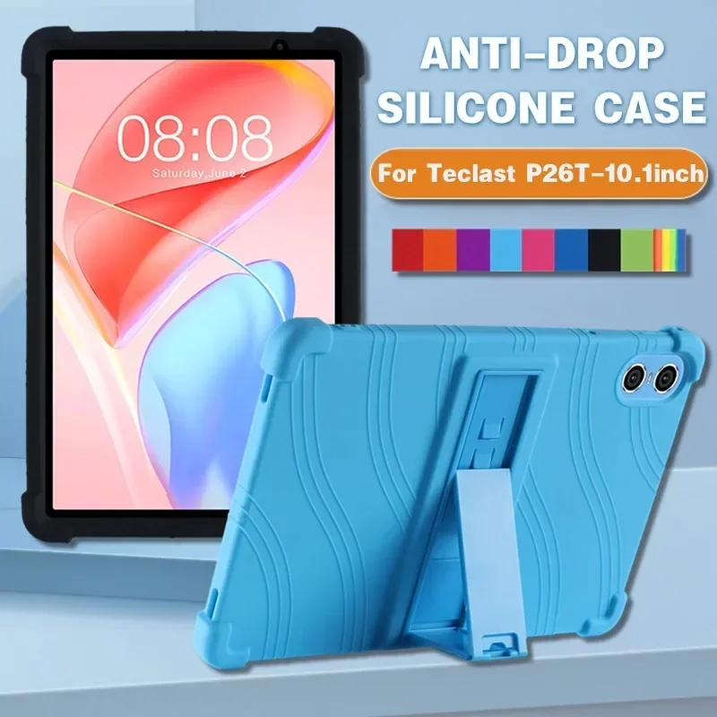 For Teclast P26T 10.1 inch Case Tablet Shockproof Cover Teclast Android 13 Tablet Kids Soft Silicon Stand Protective Shell