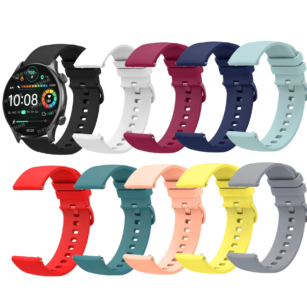 22mm Silicone Strap For Haylou Solar Plus RT3/GST Lite/GST/RT2 LS10/RS3 LS04 SmartWatch Band Bracelet Accessories