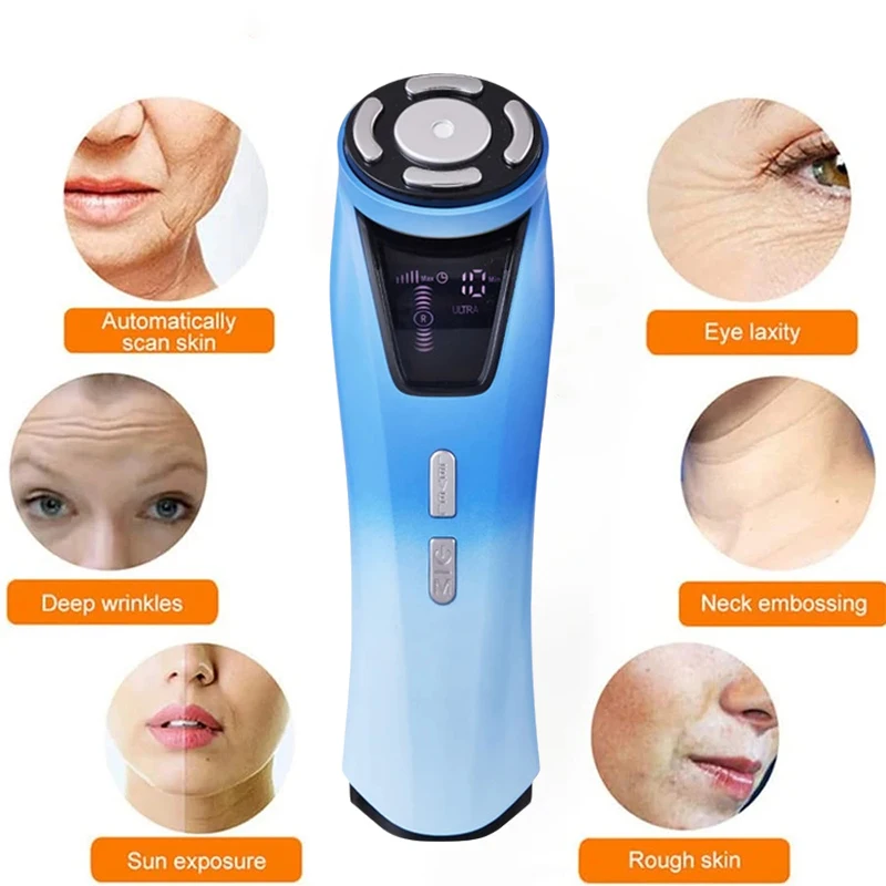 

Mini HIFU Ultrasonic Facial Radio Frequency Beauty Meter EMS Facial Rejuvenation Lifting & Firming Massager Skin Care Tools V